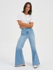 ONLY Mosman Wide Flared Denim Jeans, Light Blue Denim product photo View 05 S