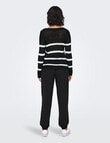 ONLY Geena XO Knit Pullover, Black & Cloud Dancer product photo View 02 S