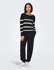ONLY Geena XO Knit Pullover, Black & Cloud Dancer product photo View 04 S