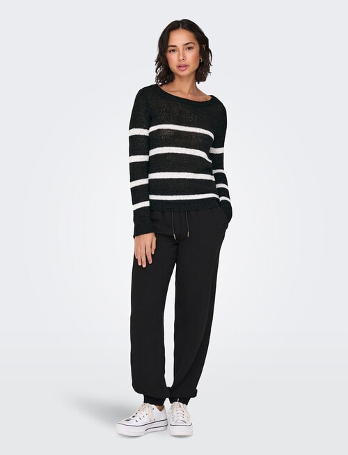 ONLY Geena XO Knit Pullover, Black & Cloud Dancer product photo View 04 L