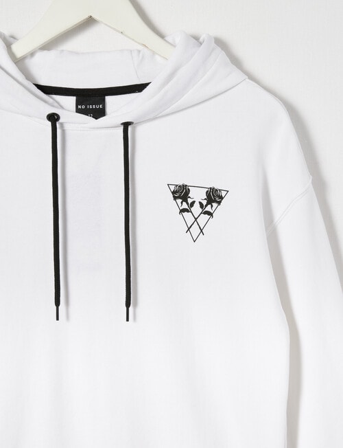 No Issue Over Sized Hoodie Rose Print, White product photo View 03 L