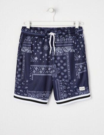 No Issue All Over Print Mesh Knit Short , Navy product photo