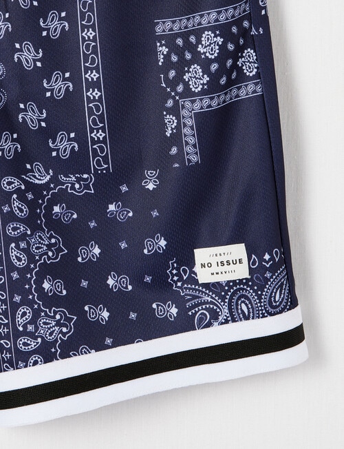 No Issue All Over Print Mesh Knit Short , Navy product photo View 04 L