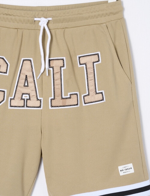 No Issue Applique Knit Mesh B Ball Short, Stone product photo View 03 L