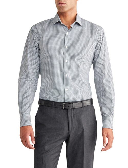 Van Heusen Mini Check Tailored Fit Shirt, Green product photo View 03 L