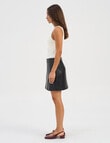 ONLY Zeta Faux Leather Skirt, Black product photo View 03 S