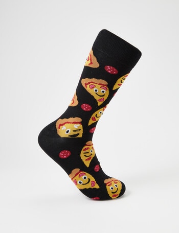 Mazzoni Pizza Cotton Blend Dress Sock, Black product photo