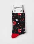 Mazzoni BBQ Cotton-blend Dress Sock, Black product photo View 02 S