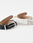 Boston + Bailey Mock Croc Skinny Belts, 2-Pack, Black & White product photo View 04 S