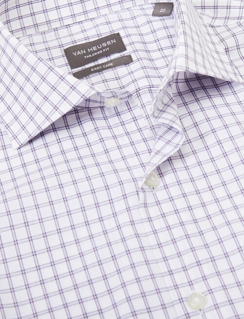 Van Heusen Mid Window Check Tailored Fit Shirt, Lilac product photo View 02 L