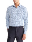 Van Heusen Flower Print Tailored Fit Casual Shirt, Sky product photo View 03 S