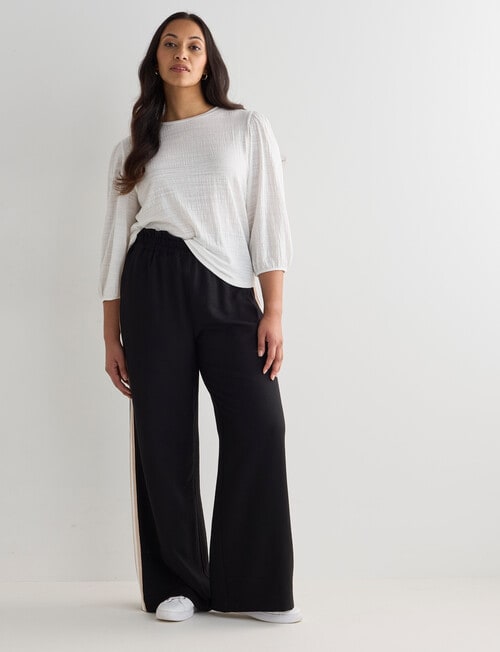 Whistle Sport Stripe Jog Pant, Regular Length, Black product photo View 03 L