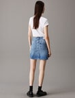 Calvin Klein A-Line Mini Denim Skirt, Light Blue product photo View 02 S