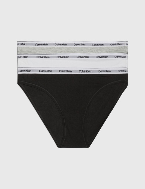 Calvin Klein Modern Logo Bikini Brief, 3-Pack, Black, White & Grey, XS-XL product photo View 05 L