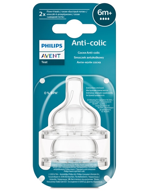 Avent Anti-Colic Teats 6m+, Fast Flow, 2-Pack product photo View 02 L