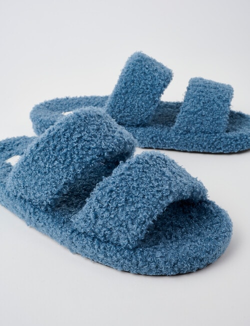 Whistle Sleep Teddy Dbl Strap Slides, Dusty Blue product photo View 02 L