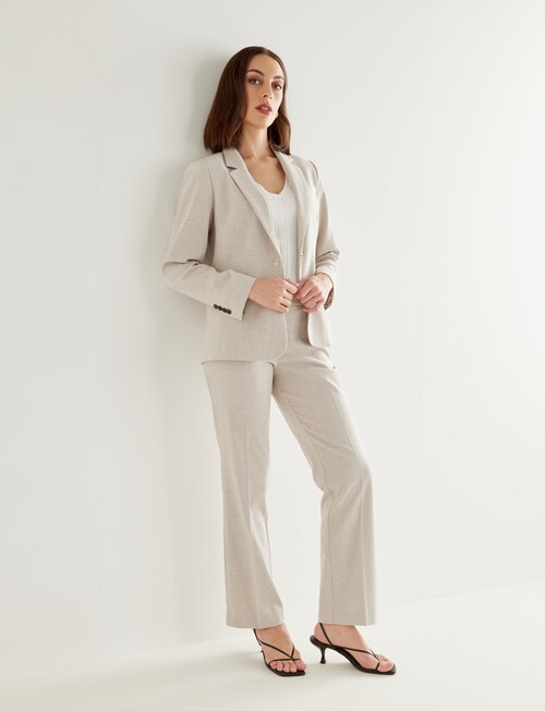 Oliver Black Long Sleeve Classic Blazer, Stone Melange product photo View 03 L