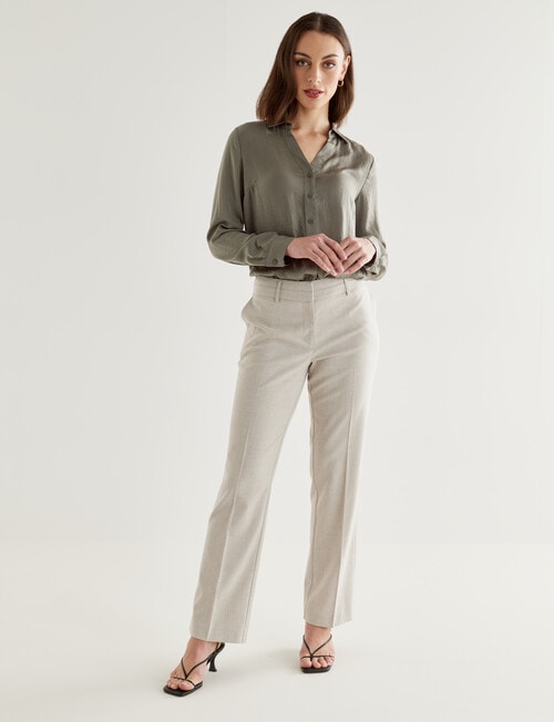 Oliver Black Straight Leg Reg Pant, Stone Melange product photo View 03 L