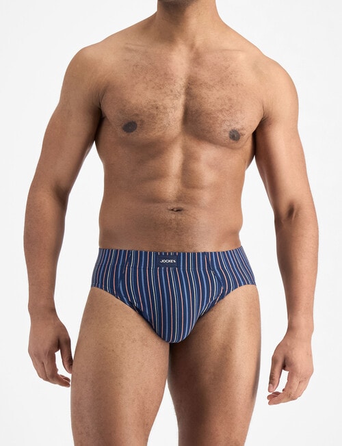 Jockey Sports Stripe Brief, Deep Waters product photo View 04 L