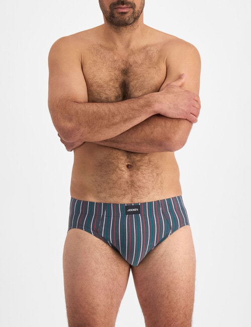Jockey Sports Stripe Brief, Black Bean Stripe product photo