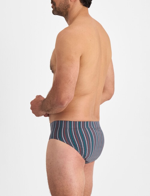 Jockey Sports Stripe Brief, Black Bean Stripe product photo View 03 L