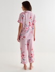 Whistle Sleep Lilies Classic Shirt & Crop Pant PJ Set, Pink product photo View 02 S