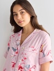 Whistle Sleep Lilies Classic Shirt & Crop Pant PJ Set, Pink product photo View 04 S