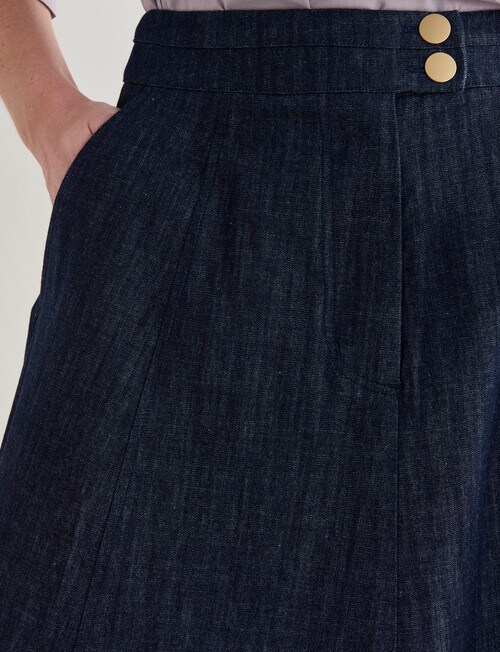 Jigsaw ALine Chambray Midi Skirt, Dark Indigo Skirts