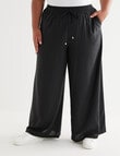 Studio Curve Linen Blend Palazzo Pant, Black product photo
