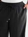 Studio Curve Linen Blend Palazzo Pant, Black product photo View 04 S