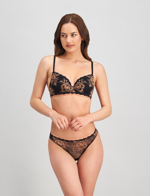 Me By Bendon Dazed Romance Contour Bra, Black & Tuscany, A-E product photo View 04 L