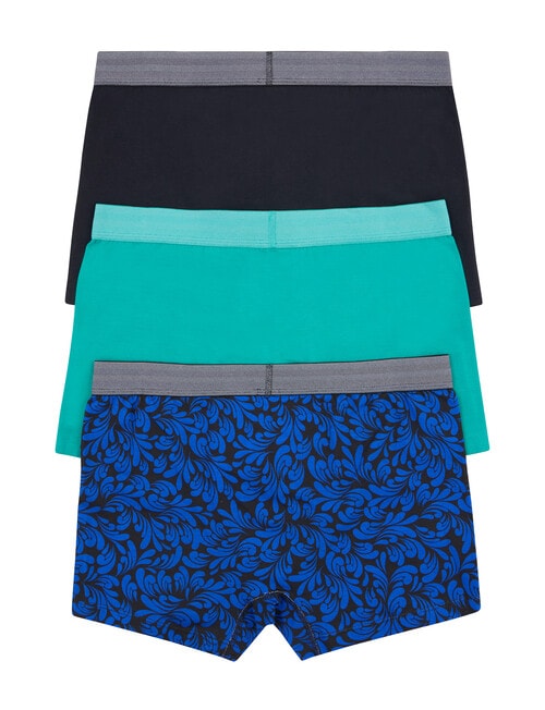 Jockey Comfort Print Trunk, 3-Pack, Electric Swirl Print, Emerald Rush & Black product photo View 02 L