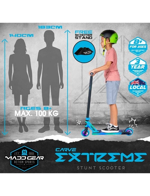 MADD Carve Extreme Infinite Nebula Stand Scooter, Blue product photo View 03 L