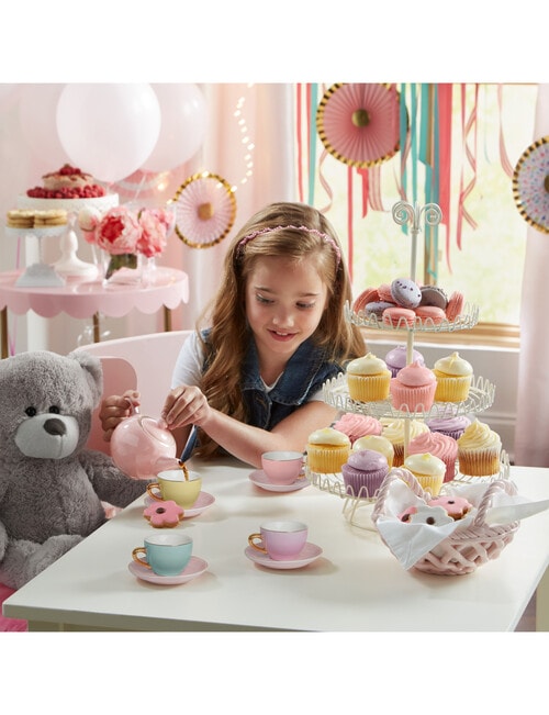 FAO Schwarz Ceramic Tea Party Set, Pink, Purple, Teal, Yellow product photo View 05 L