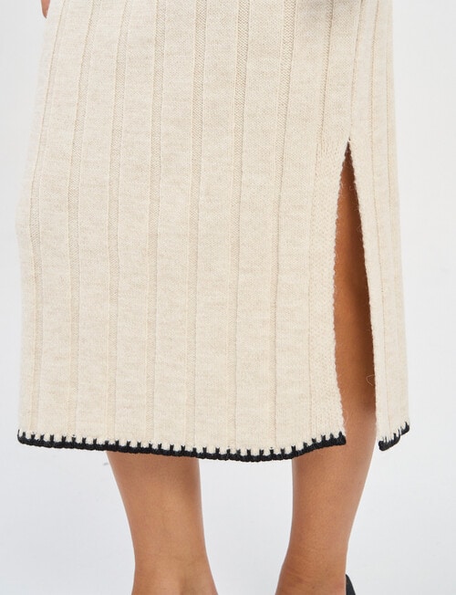 ONLY Chick Stitch Skirt, Pumice Stone & Black product photo View 04 L