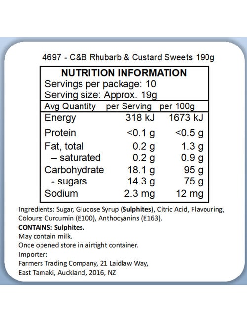 Cartwright & Butler Rhubarb & Custard Pips Carton, 190g product photo View 02 L