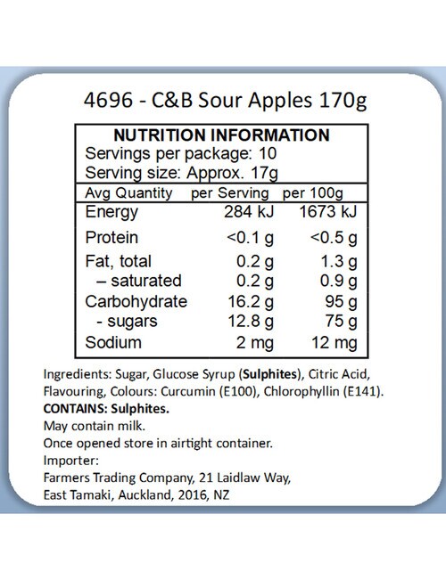 Cartwright & Butler Sour Apple Carton, 190g product photo View 02 L