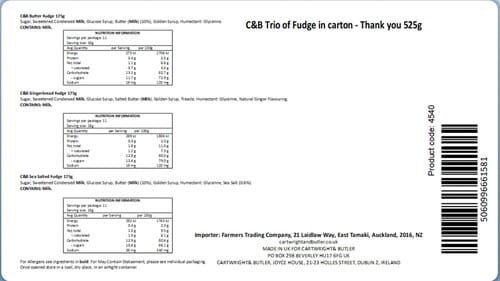 Cartwright & Butler Trio Of Fudge 3x175g, Thank you product photo View 02 L