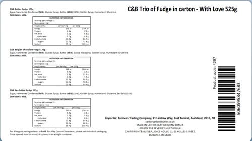 Cartwright & Butler Trio Of Fudge 3x175g, With Love product photo View 02 L