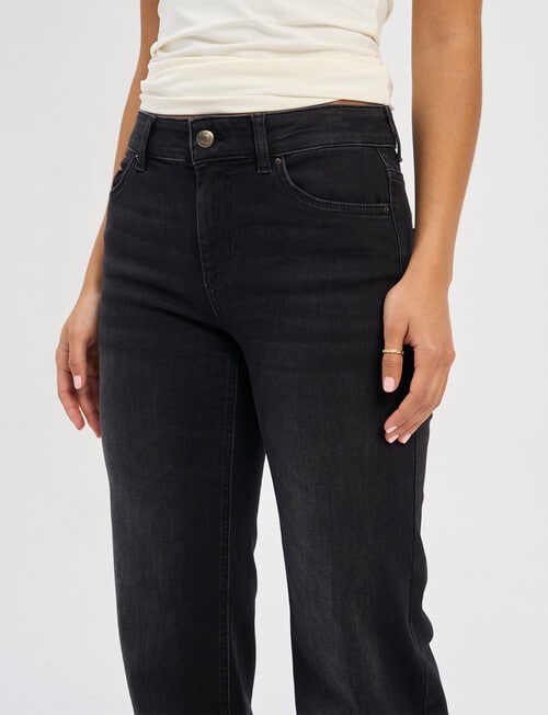 ONLY Blush Mid Straight Denim Jean, Black product photo View 04 L