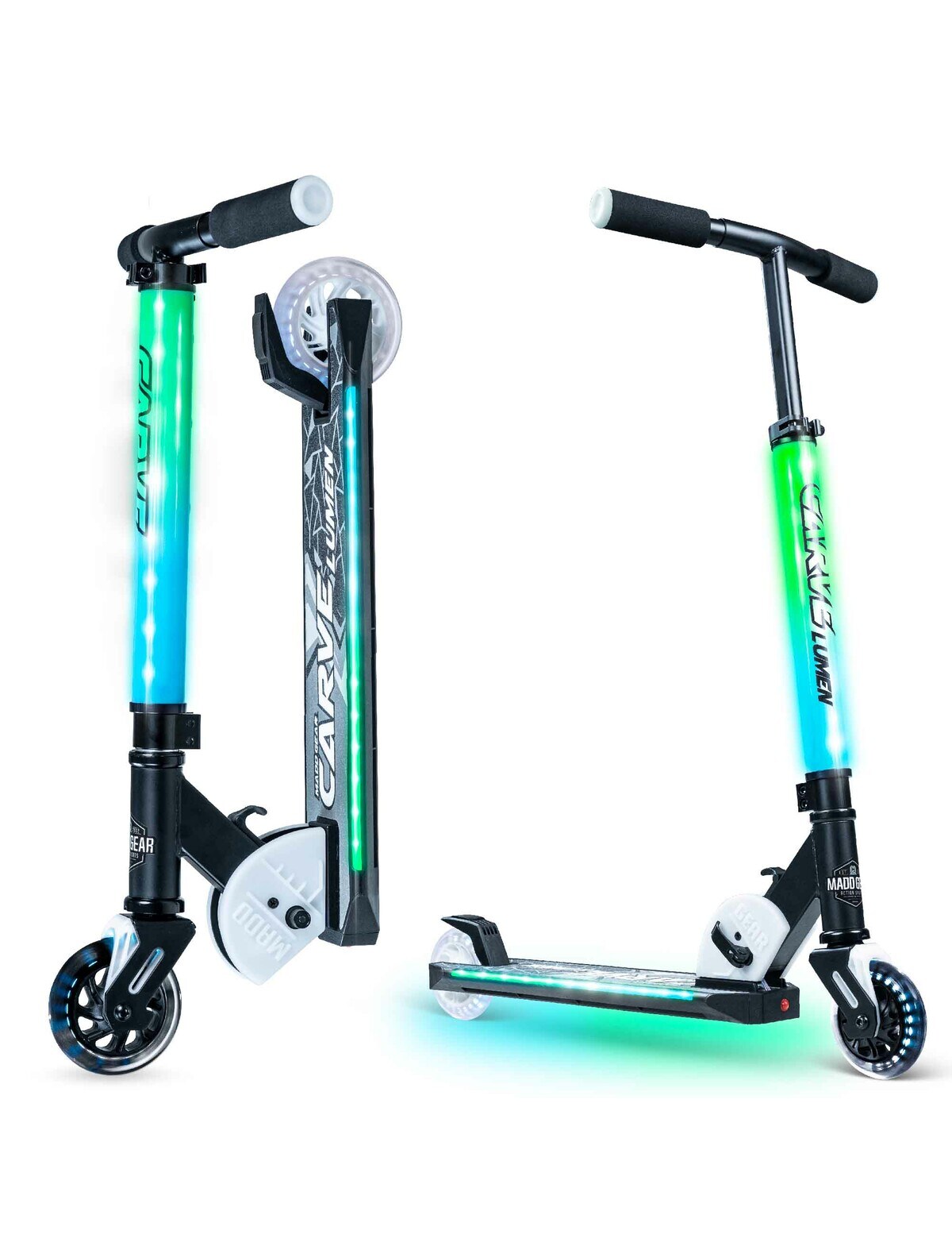 MADD Lumen Phase 1 Light Up Scooter, Blue & Green