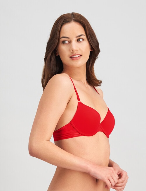 Me By Bendon Stripe Elastic Demi Bra, Salsa Red, A-E product photo View 03 L
