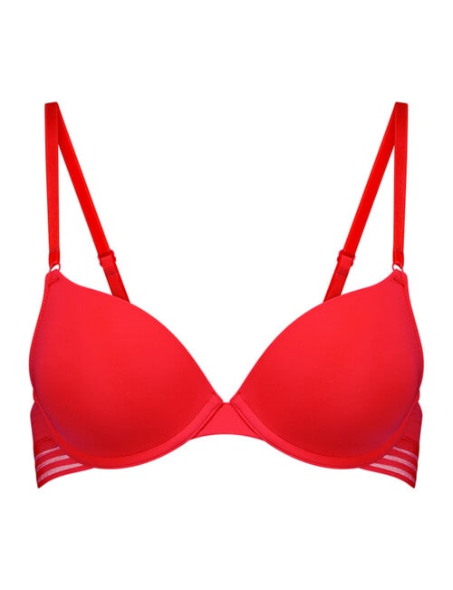 Me By Bendon Stripe Elastic Demi Bra, Salsa Red, A-E product photo View 04 L