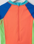 Wavetribe Colour Block Rash Suit, Orange product photo View 02 S