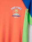 Wavetribe Colour Block Rash Suit, Orange product photo View 03 S