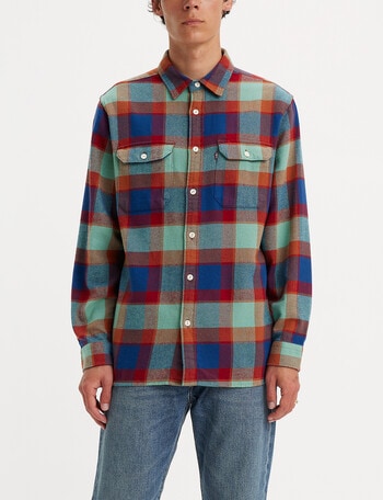 Levis Chitaronne Plaid Long Sleeve Shirt, Red Check product photo