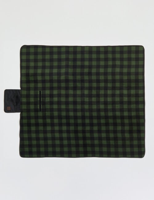 Swanndri Picnic Blanket, Olive & Black product photo View 03 L