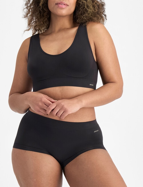 Jockey Woman Skimmies Nylon Boy Short Brief, Black, 8-20 product photo