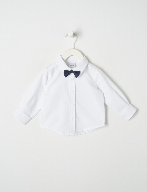 Teeny Weeny All Dressed Up Formal Bowtie Shirt, White product photo