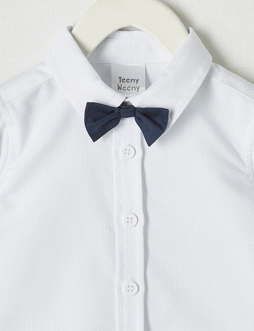 Teeny Weeny All Dressed Up Formal Bowtie Shirt, White product photo View 02 L
